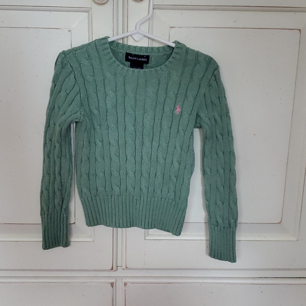 Ralph Lauren sage cable knit sweater